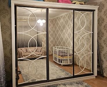 İşlənmiş, 3 qapılı, Güzgülü, Ağ, Taxta, Kupe, Düz dolab