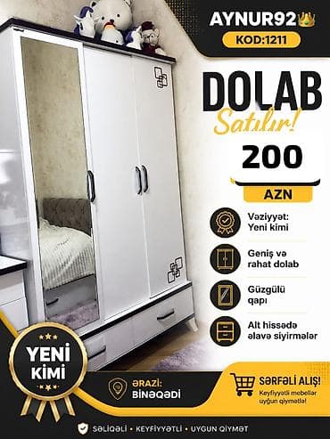 Aynur92👑kod1211 Qiymet:200 Azn Dolab satilir Veziyyet:yeni kimi lalafo.az -da Aynur92👑kod1211 Qiymet:200 Azn Dolab satilir Veziyyet:yeni kimi