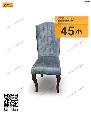 kohnə stul: Mebel stulu – model Kod: 2717 - Stul: 1 ədəd - Oturacaq hissə ölçüsü — 1