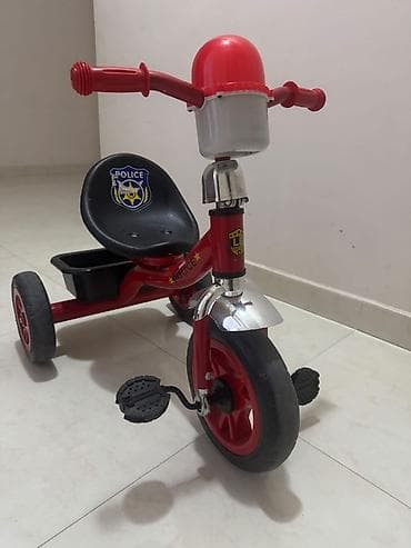 Uşaq üçtəkərli velosipedi – Polis temalı - Rəng: qırmızı, qara — 2