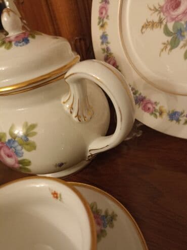 cay dəstləri: Çay dəsti, rəng - Ağ, Farfor, 6 nəfərlik, Almaniya — 14