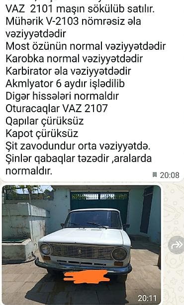 VAZ 2101 avtomobilinin ehtiyat hissələri ayrı-ayrılıqda satılır. -