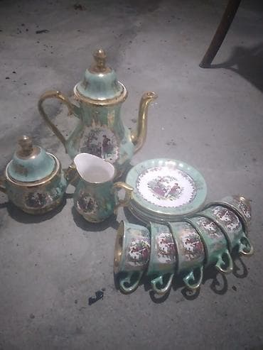 qapi rengleri: Çay dəsti, rəng - Yaşıl, Farfor — 2