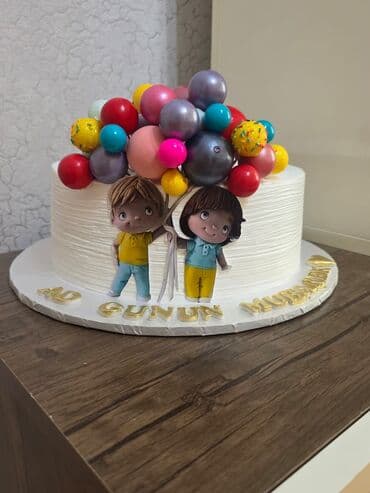 iki qız şəkilləri: Tematik tortlar – fərdi dizayn və yazılarla - Uşaq, yubiley, təbrik — 1