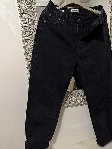 Пальто: Джинсы, PULL&BEAR, M, цвет - Черный — 1