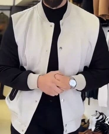 Kişi bomber/jaket – iki rəngli dizayn - Stil: idman üslubunda