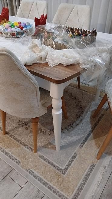 salon stulu: Qonaq otağı üçün, Yeni, Açılan, Dördbucaq masa, 6 stul — 2