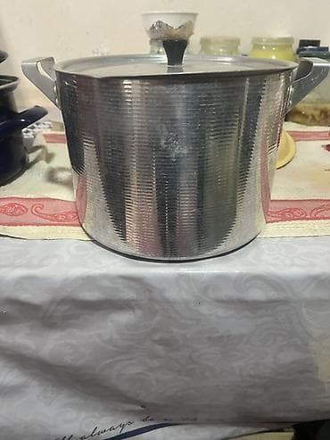 iri qazan: Qazan, rəng - Gümüşü, Alüminium, 5-dən çox l — 1