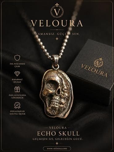 Аксессуары: VELOURA Echo Skull boyunbağı - Material: 316L paslanmaz polad - — 1