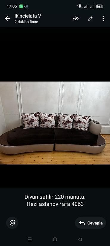 Divan satılır 220 manata.
Hezi aslanov *afa 4063