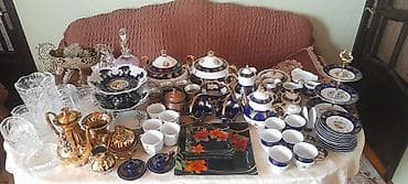 divar ucun dekor: Nahar dəsti, rəng - Qızılı, Farfor — 2