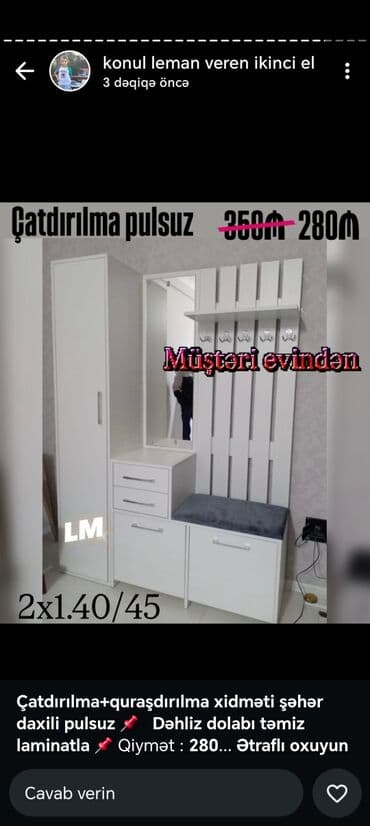 islenmis dikt satilir: Qonaq otağı üçün, Açılmayan, Dördbucaq masa, 6 stul — 2