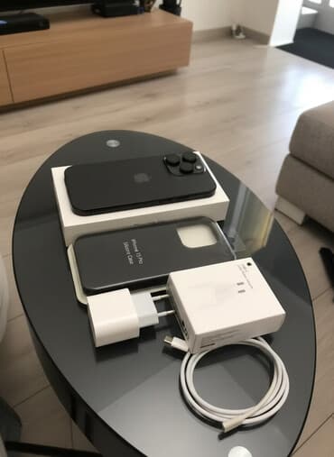 iphone dubay 15: IPhone 15 Pro, 128 GB, Black Titanium, Face ID, Sənədlərlə — 1