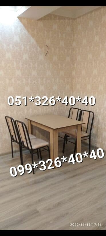 Masa və oturacaq dəstləri: Qonaq otağı üçün, Yeni, Dördbucaq masa, 4 stul — 23