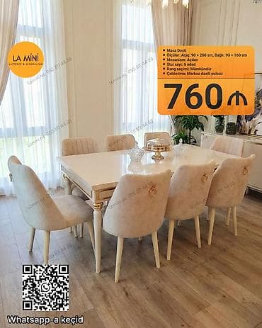 Qonaq otağı üçün, Açılan, 6 stul