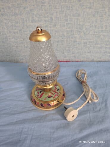 SSRİ istehsalı olan antikvar stolüstü elektrikli şamdan xurustal işlək lalafo.az -da SSRİ istehsalı olan antikvar stolüstü elektrikli şamdan xurustal işlək