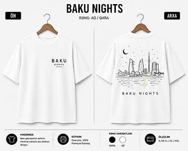 futbol corabı: Məhsul: BAKU NIGHT(S) Oversize Köynək Təsvir: - Ön hissə: minimal — 2