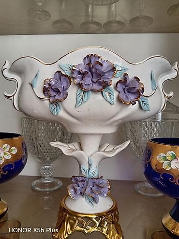 3d defter: Porcelan dekorativ meyvə qabı/centerpiece - Material: keyfiyyətli ağ — 4