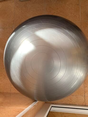 турник для дома: Gümüş rəngli fitnes topu (stability/Swiss ball) - Material: qalın — 2