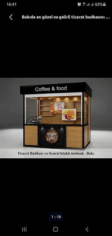 kask satışı: Taxtadan hazırlanmış ticarət köşkü. Bu köşk hər cür ticarət fəaliyyəti — 8