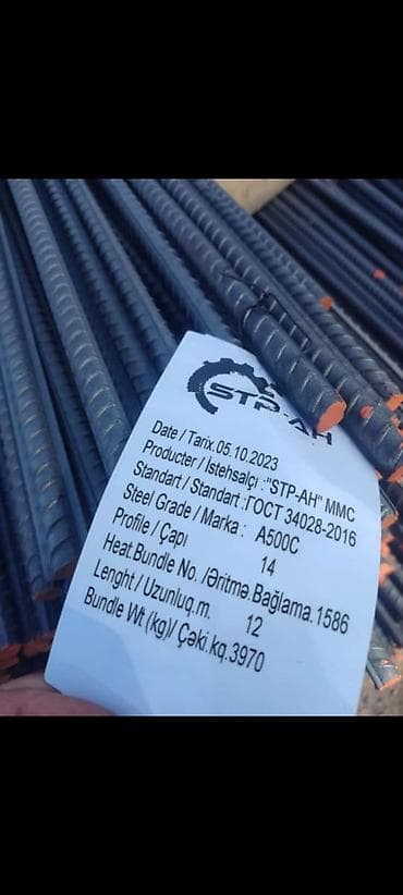 Bakusteel STP unimetal ve s A500markali armaturlarin topdan və