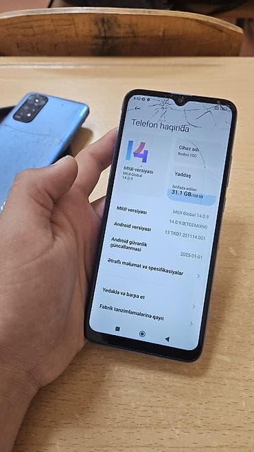 smart watch samsung: Redmi 10C, 128 GB, rəng - Göy, Sensor, Barmaq izi, İki sim kartlı — 3