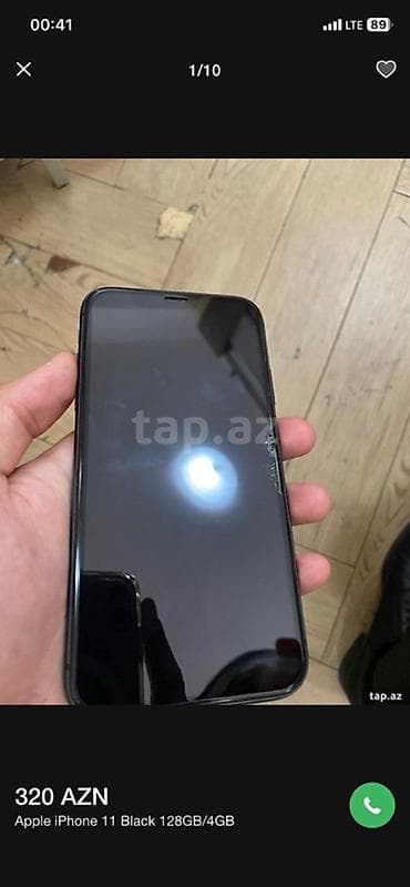 IPhone 11, 128 GB, Qara, Face ID — 10