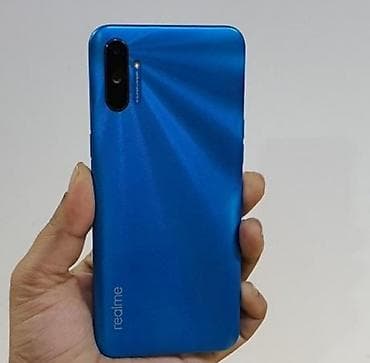 Realme C25, 32 ГБ, цвет - Голубой, Отпечаток пальца, Две SIM карты — 1