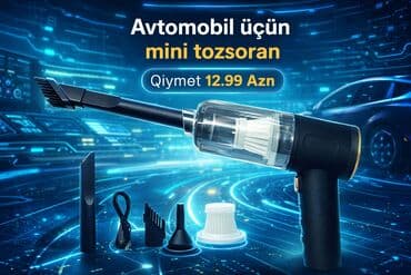 Avto üçün tozsoran, Yeni, Akkumlyator, Təmizləmə növü: Quru, Ödənişli çatdırılma