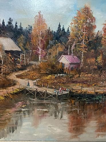 divan sekilleri: Məhsul: Orijinal yağlı boya tablo – “Payız kənd mənzərəsi”Əl işi — 3