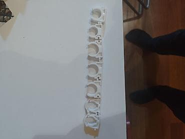 Dekorativ divar panelləri: Plastik boru bərkidiciləri – xamut - Material: ağ rəngli möhkəm — 3