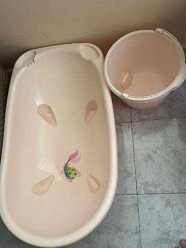 hamam perdeleri: Uşaq vannası və vedrə dəsti - Material: yüngül və davamlı plastik - — 1