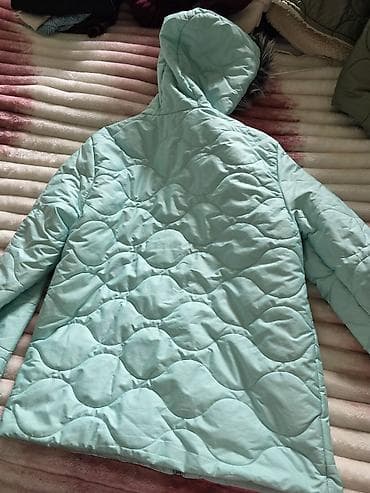 Qadınlar üçün qışlıq/quilted jaket_ - Rəng: açıq mavi (mint tonunda)