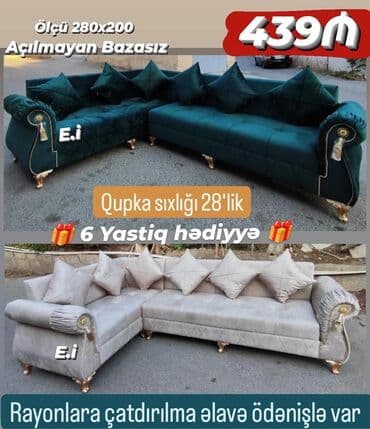 Künc divan, Yeni, Açılmayan, Bazalı, Parça, Şəhərdaxili pulsuz çatdırılma