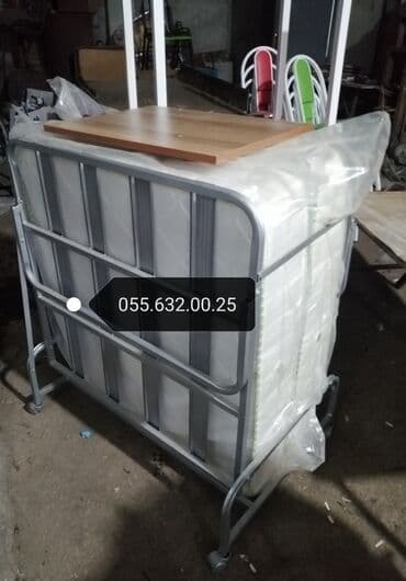 купить раскладушку в баку: Новый, Раскладушка с матрасом — 1