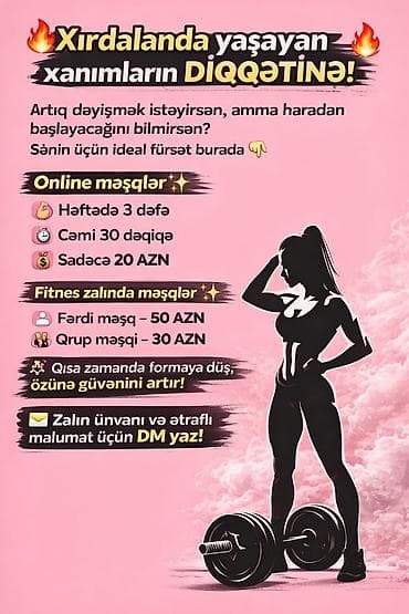 1 gune 1 kilo ariqlamaq: Xırdalanda xanımlar üçün fitnes məşqləri - Online məşqlər: - — 1