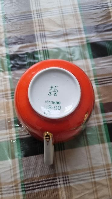 caska destleri: Советская подарочная чашка с блюдцем большого размера. есть потёртости — 4