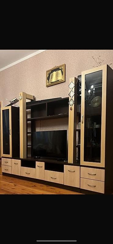 ikinci el skaf: Qonaq otağı üçün modul divar mebeli (TV stendi ilə) - İki rəngli — 1