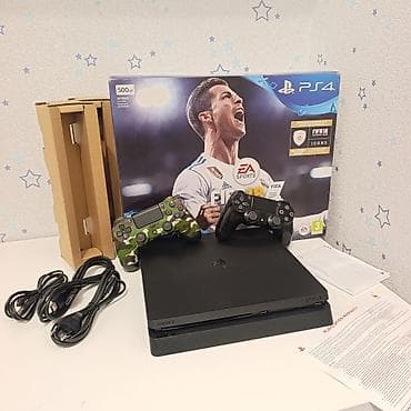 vr ps4: PS4 slim 500gb qutuda, tam komplekt, zavod plombu üzərində, 2 pult +20 — 7
