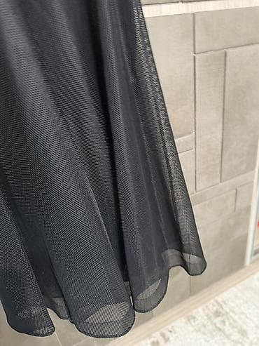 torlu qadın ətəkləri: Qara şifon/til tipli torlu ətək - Rəng: dərin qara - Parça: incə — 3