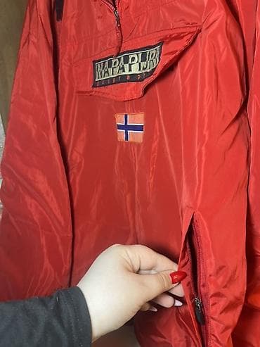 pencəy: Napapijri “Geographic” anorak-kurtka - Rəng: parlaq qırmızı, iç hissə — 4