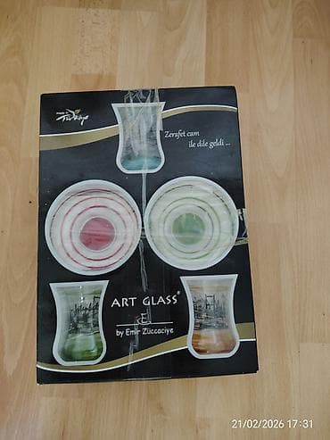 servis: Nahar dəsti, Şüşə, 6 nəfərlik, Türkiyə — 1