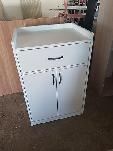 taxta komod: Ağ rəngli çoxməqsədli komod/şkaf - Material: laminat/MDF-laminat - — 1