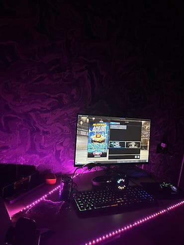 Gaming kompüter seti Komplekt: - Sistem bloku: şüşə yan panel, RGB