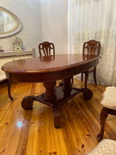 Qonaq otağı üçün, Oval masa, 6 stul