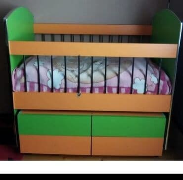 Lincoln: Для девочки и мальчика, Четырехугольная, Колыбель, Без бортиков, С матрасом, Без механизма качания — 1