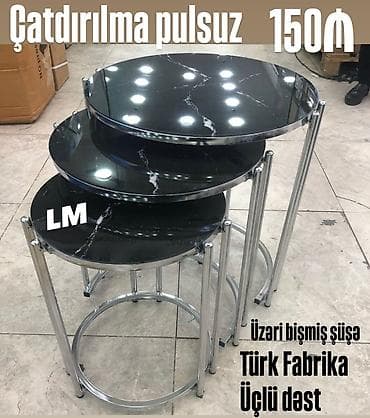 stol üstü: Yumru masa, Açılmayan, Təkərsiz, Şüşə, Türkiyə, Zəmanətli, Pulsuz çatdırılma, Pulsuz quraşdırılma — 1