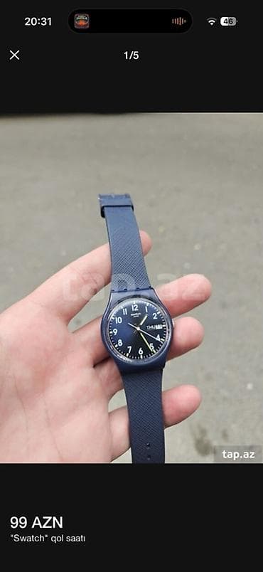 bakida saat: Qol saatı, Swatch, rəng - Mavi — 1