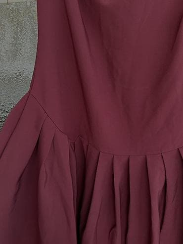 sade don: Bordo rəngli ziyafət/gecə geyimi - Model: midi uzunluqda, ətək — 6
