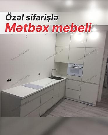 Özəl sifarişlə mətbəx mebeli - Müasir, minimalistik dizayn: parlaq ağ at lalafo.az Özəl sifarişlə mətbəx mebeli - Müasir, minimalistik dizayn: parlaq ağ